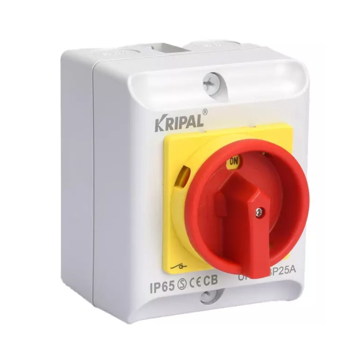 Kripal Interrupteur de travail 20A 4 pôles 230-440V, IP65 + 2 presse-étoupes - photo produit