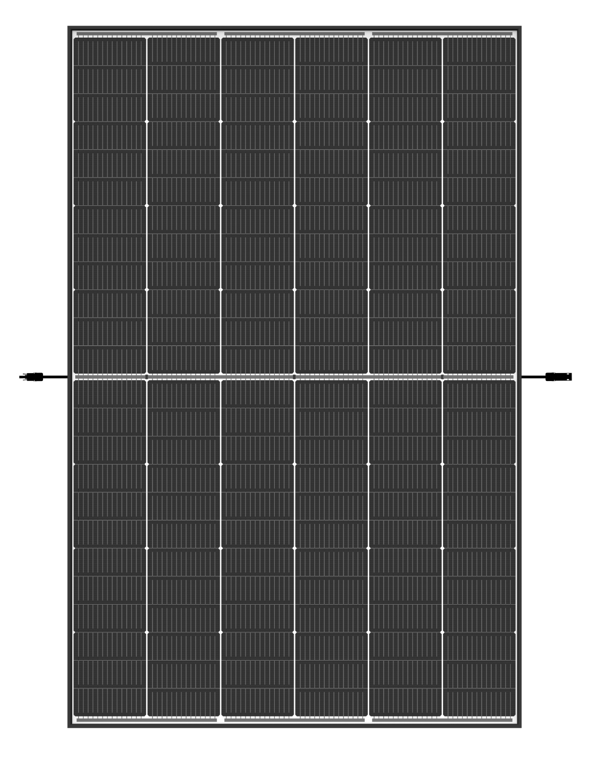 Trina Vertex S+ N-Type Dual Glass 455W - Triple-Cut 1500V Cadre Noir Panneau Solaire - photo produit