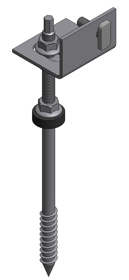 Van Valk Acier inoxydable. Boulon M10x300mm + adaptateur en L - photo produit