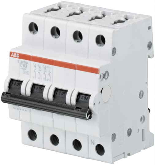 ABB S203-B63NA Disjoncteur miniature - 3+NP - B - 63 A - photo produit