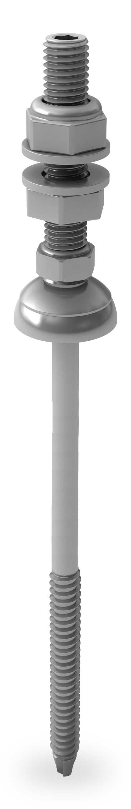 K2 Solarfastener Avec joint en fibre-ciment M8x155/50 pour charpente métallique. - photo produit