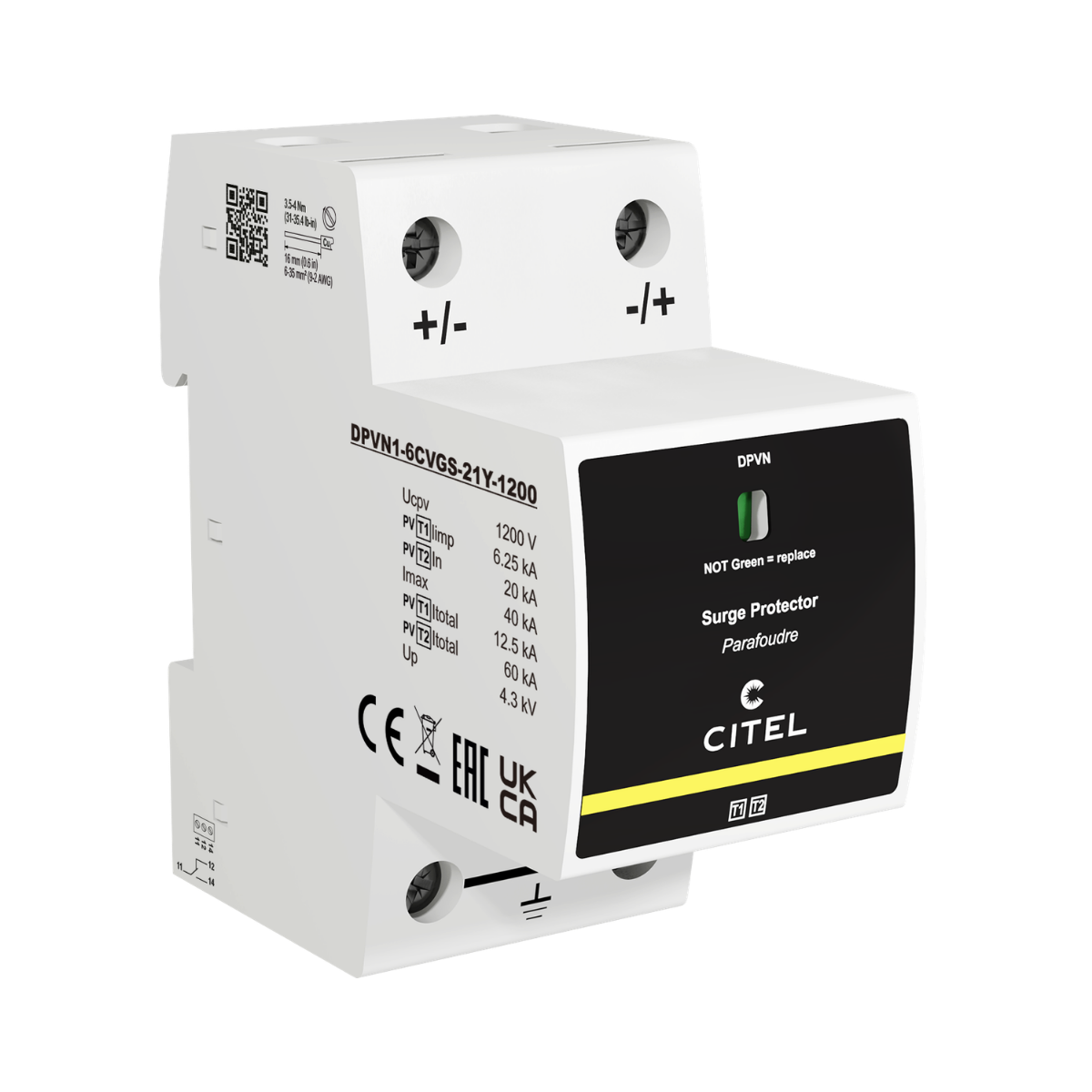 Parafoudre Citel DPVN1 - Type 1+2+3 - 1200Vdc - photo produit